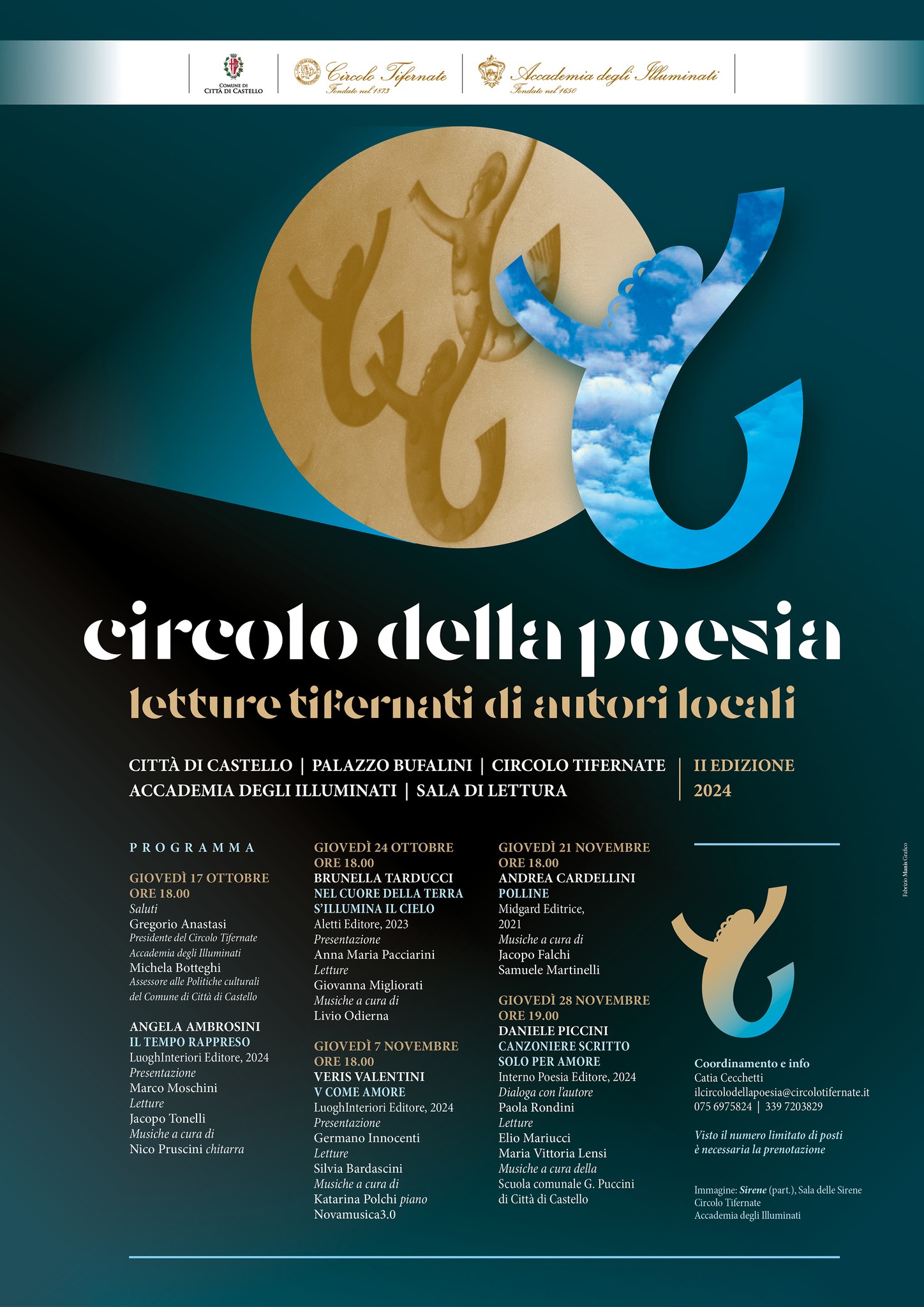 Circolo della poesia – letture tifernate di autori locali II edizione 2024. Programma dal 17 Ottobre a 28 Novembre